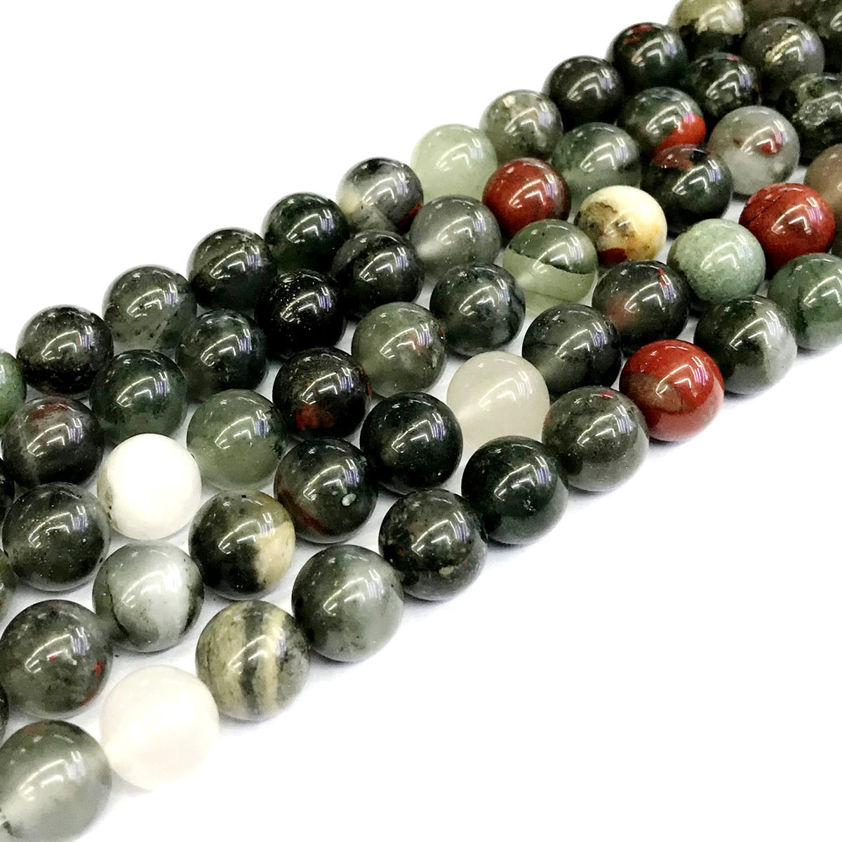 CJP163 Blood Jasper Beads Smooth Round 12mm 15" Strand