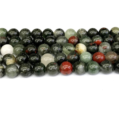 CJP163 Blood Jasper Beads Smooth Round 12mm 15" Strand