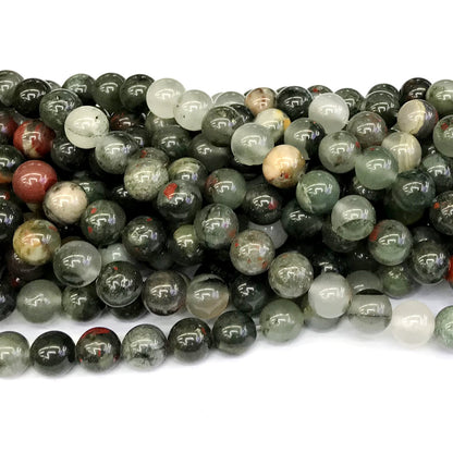 CJP163 Blood Jasper Beads Smooth Round 12mm 15" Strand