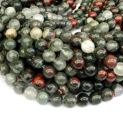 CJP163 Blood Jasper Beads Smooth Round 12mm 15" Strand