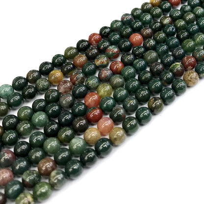 CJP167 Indian Blood Jasper Beads Smooth Round 4mm 15" Strand