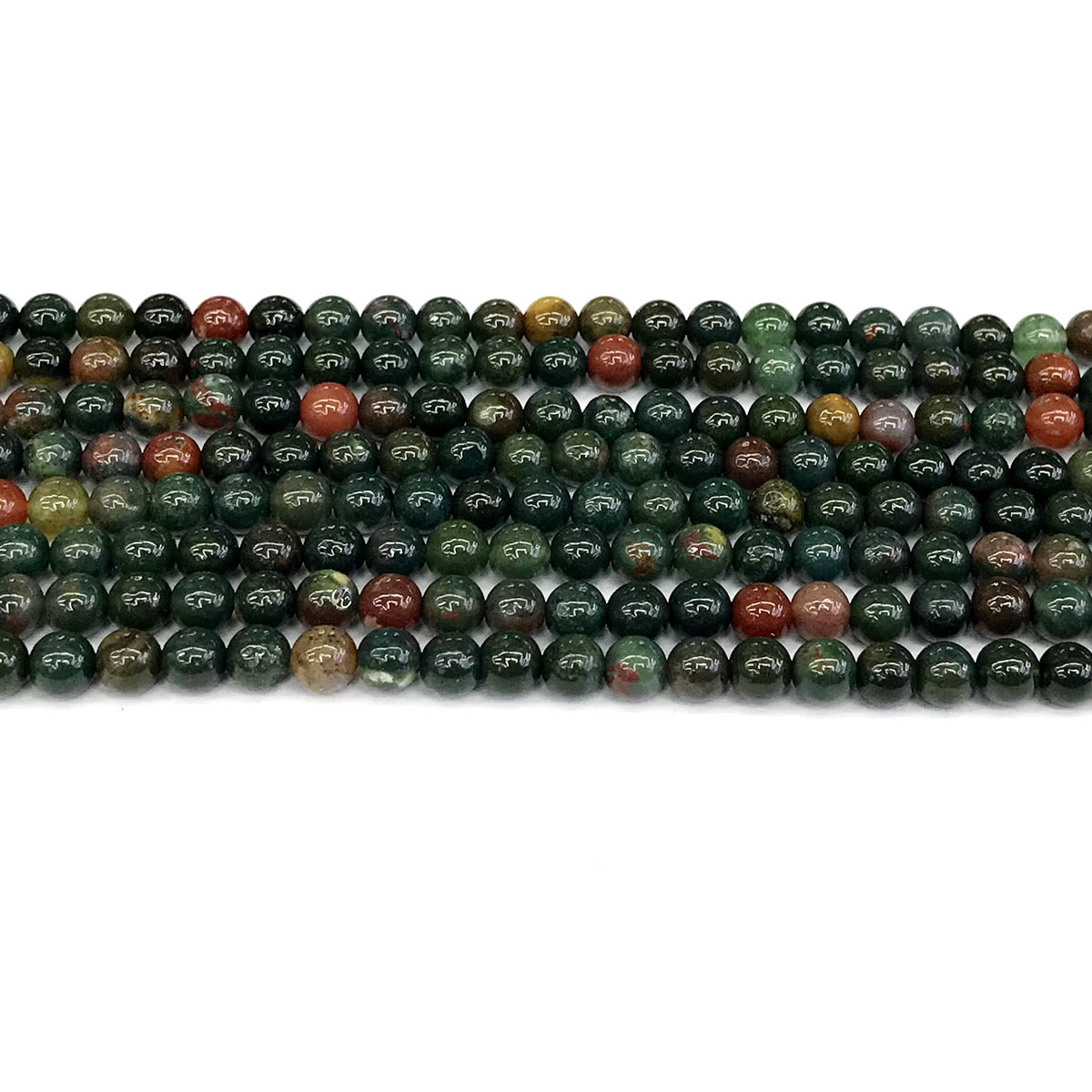 CJP167 Indian Blood Jasper Beads Smooth Round 4mm 15" Strand