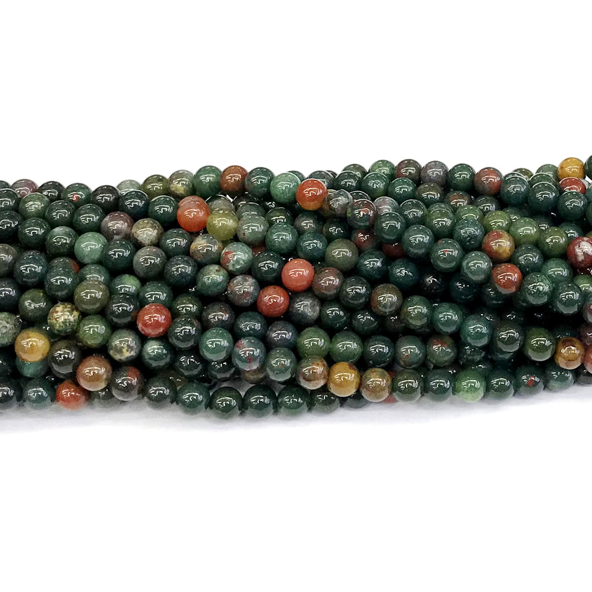 CJP167 Indian Blood Jasper Beads Smooth Round 4mm 15" Strand