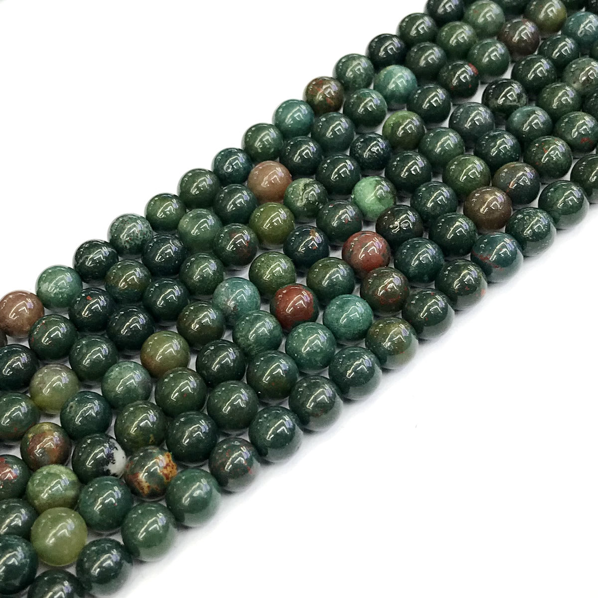 CJP168 Indian Blood Jasper Beads Smooth Round 6mm 15" Strand