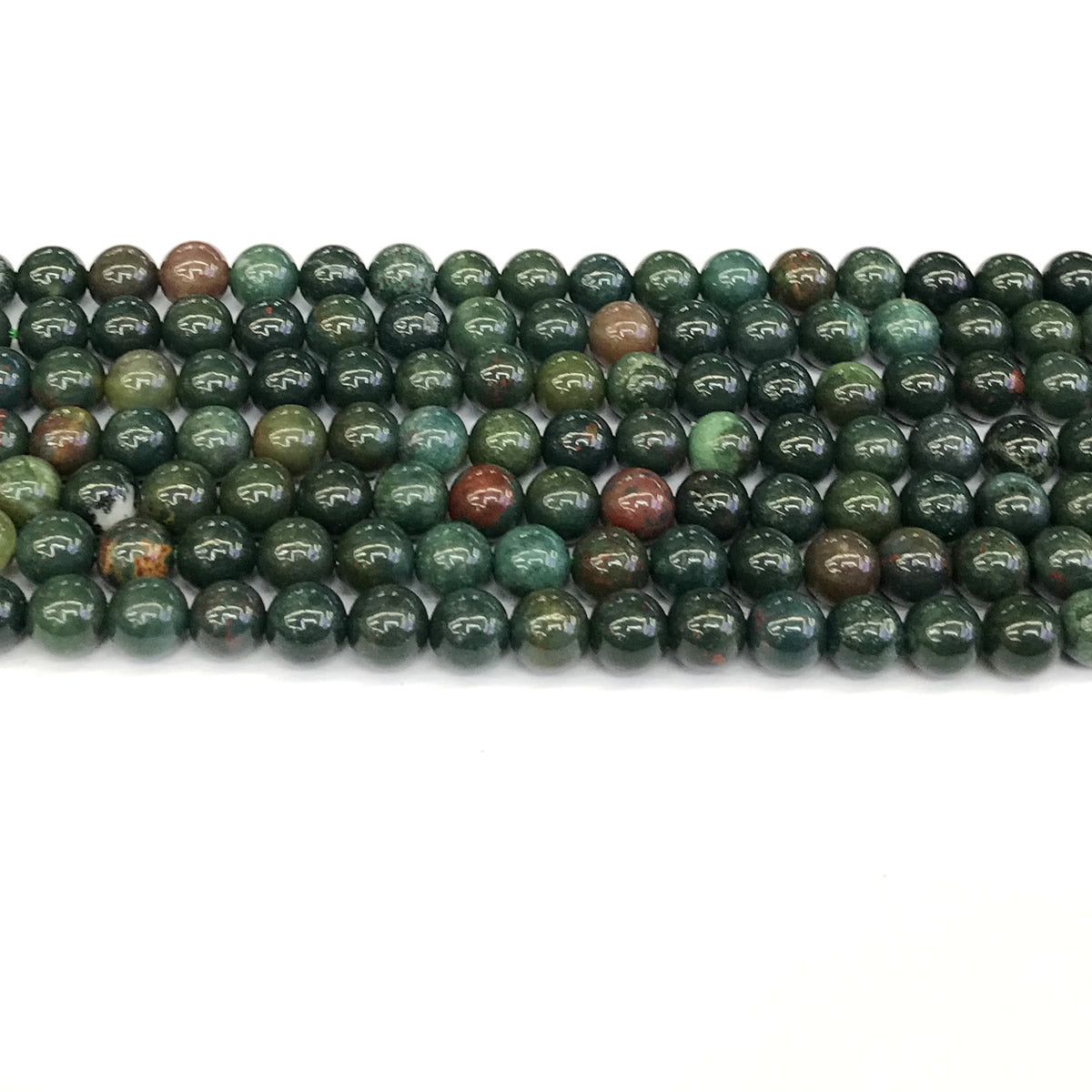 CJP168 Indian Blood Jasper Beads Smooth Round 6mm 15" Strand