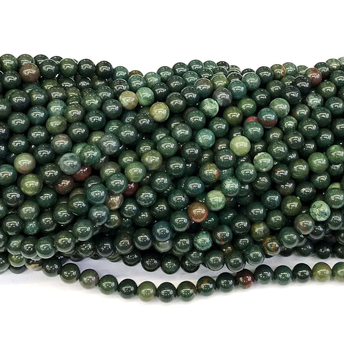 CJP168 Indian Blood Jasper Beads Smooth Round 6mm 15" Strand