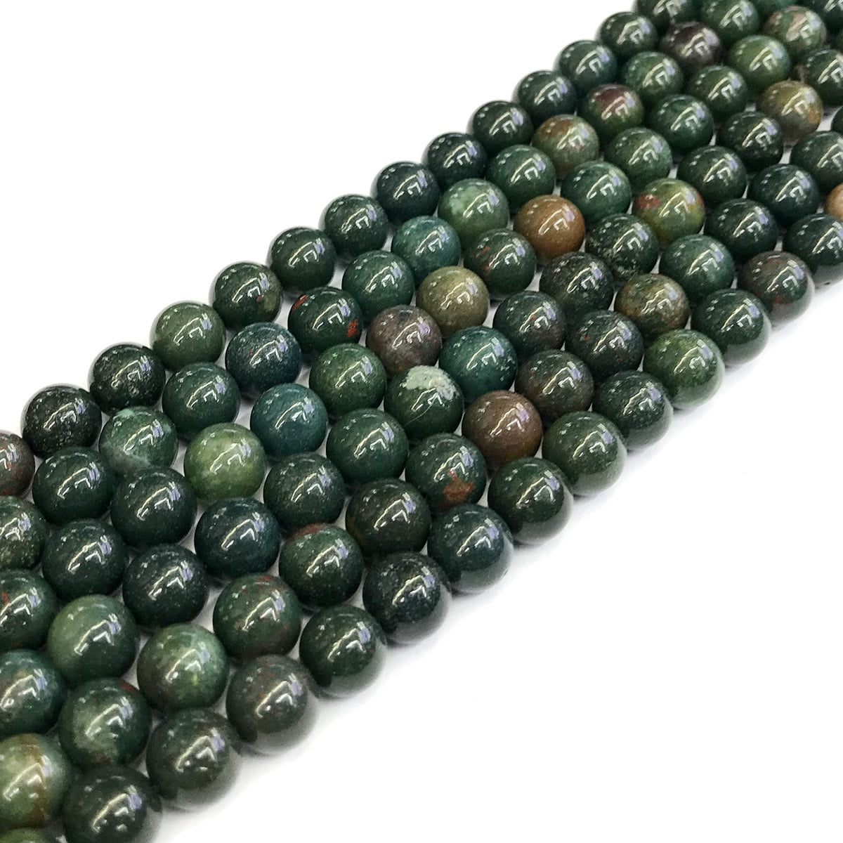 CJP169 Indian Blood Jasper Beads Smooth Round 8mm 15" Strand