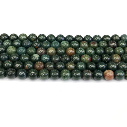 CJP169 Indian Blood Jasper Beads Smooth Round 8mm 15" Strand