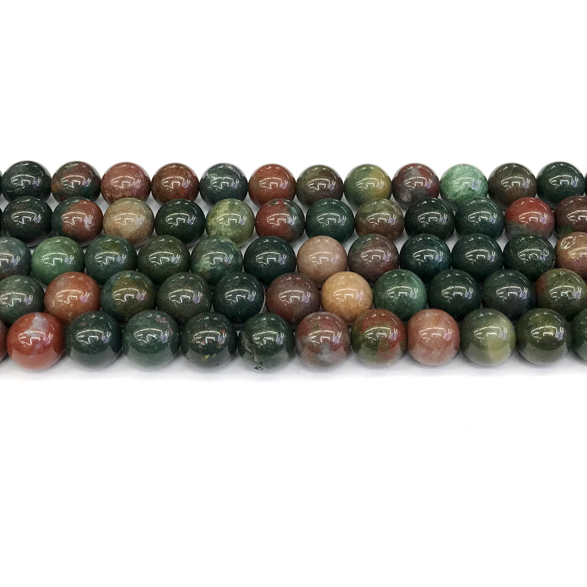 CJP170 Indian Blood Jasper Beads Smooth Round 10mm 15" Strand