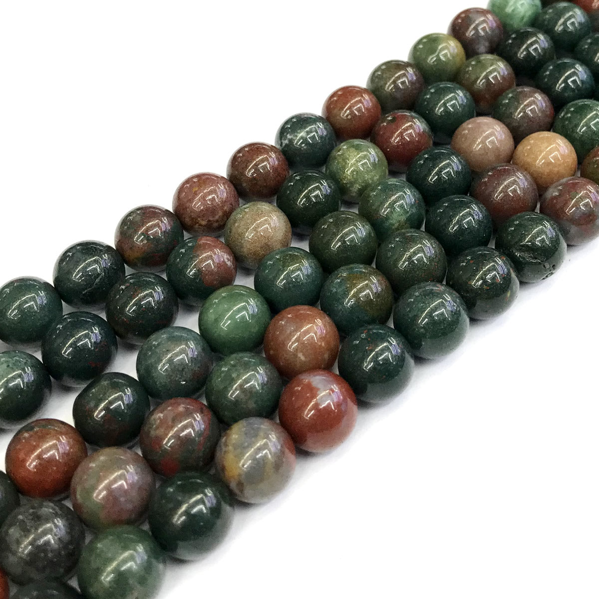 CJP171 Indian Blood Jasper Beads Smooth Round 12mm 15" Strand