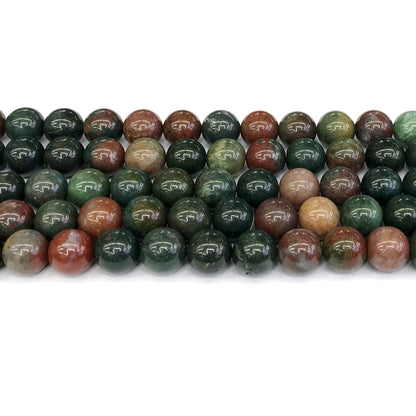 CJP171 Indian Blood Jasper Beads Smooth Round 12mm 15" Strand