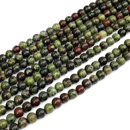 CJP175 Dragon Blood Jasper Beads Smooth Round 4mm 15" Strand