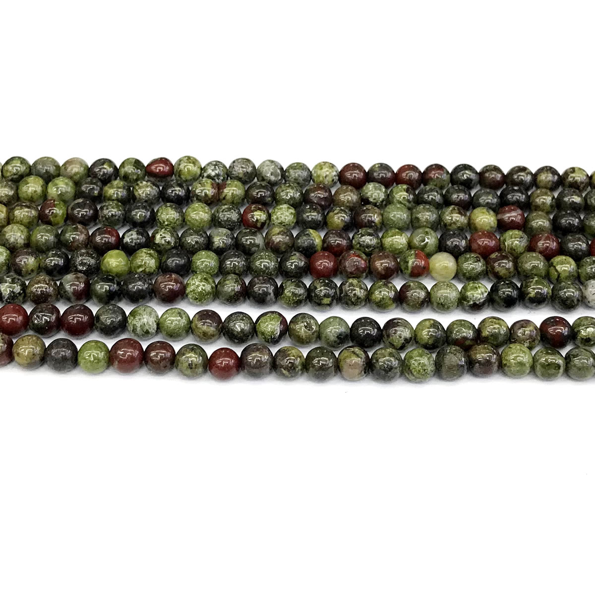 CJP175 Dragon Blood Jasper Beads Smooth Round 4mm 15" Strand