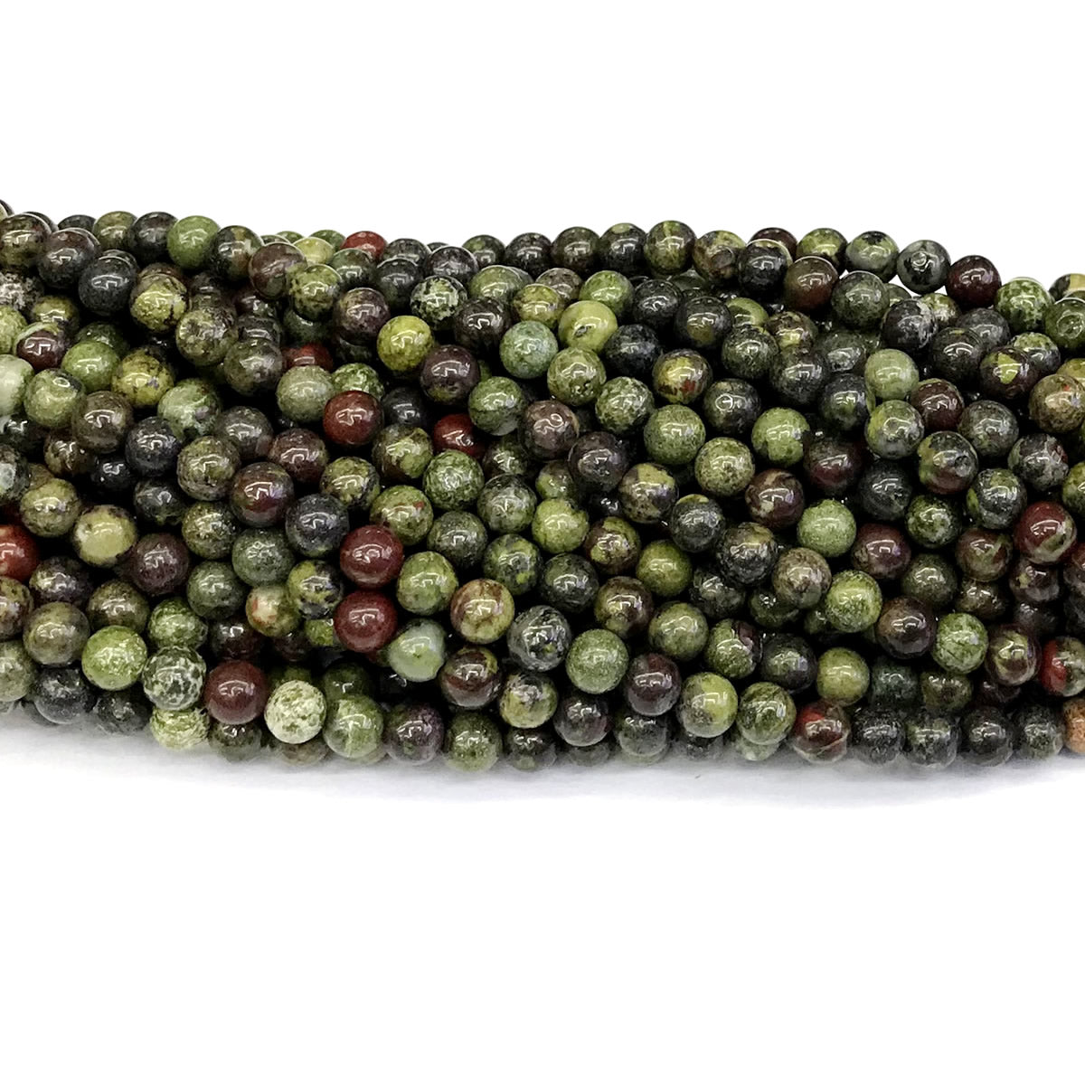 CJP175 Dragon Blood Jasper Beads Smooth Round 4mm 15" Strand