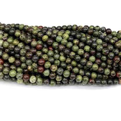 CJP175 Dragon Blood Jasper Beads Smooth Round 4mm 15" Strand