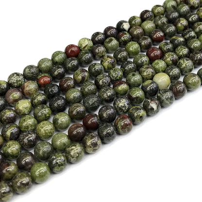 CJP176 Dragon Blood Jasper Beads Smooth Round 6mm 15" Strand