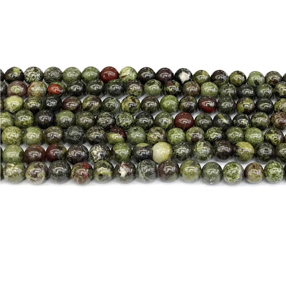 CJP176 Dragon Blood Jasper Beads Smooth Round 6mm 15" Strand