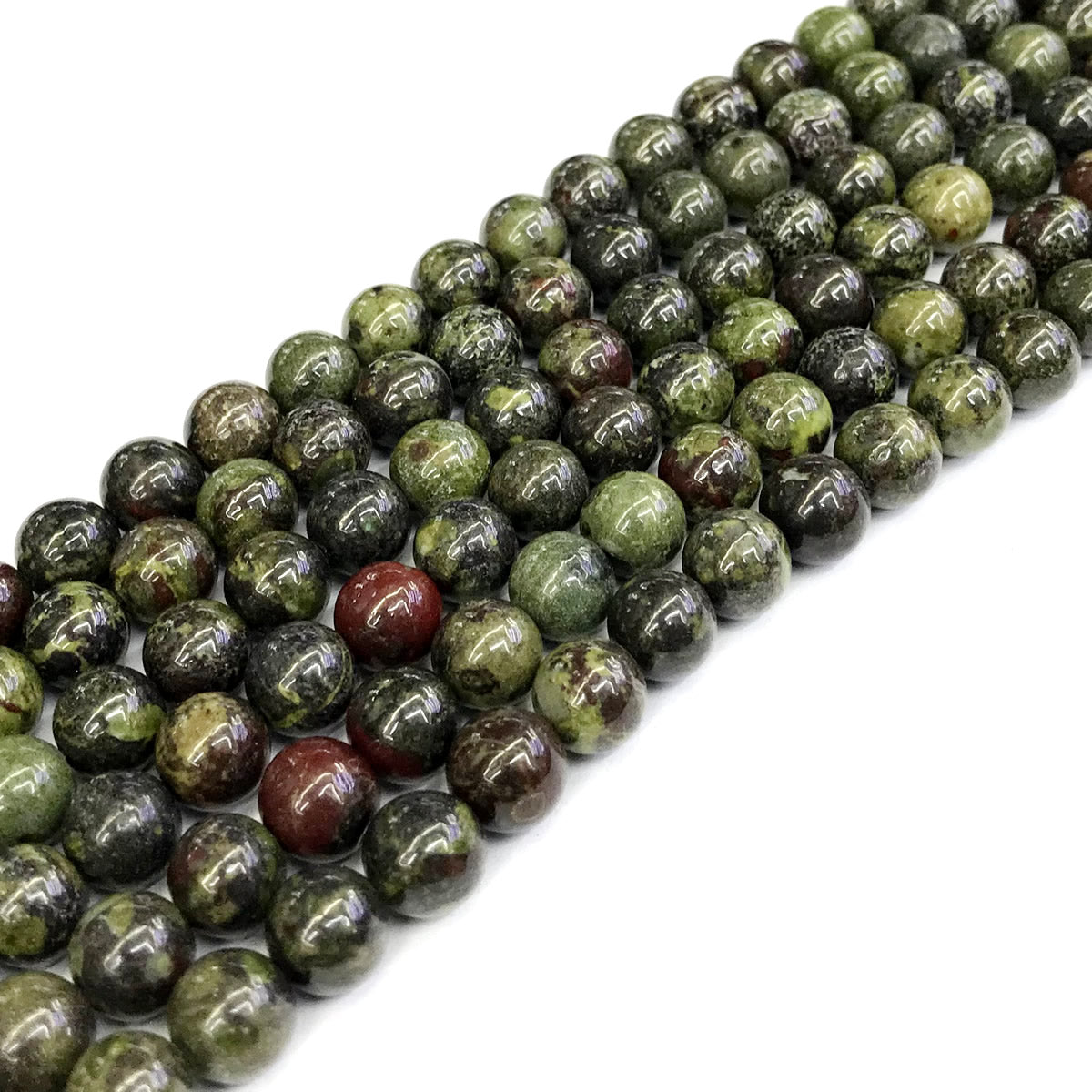 CJP177 Dragon Blood Jasper Beads Smooth Round 8mm 15" Strand