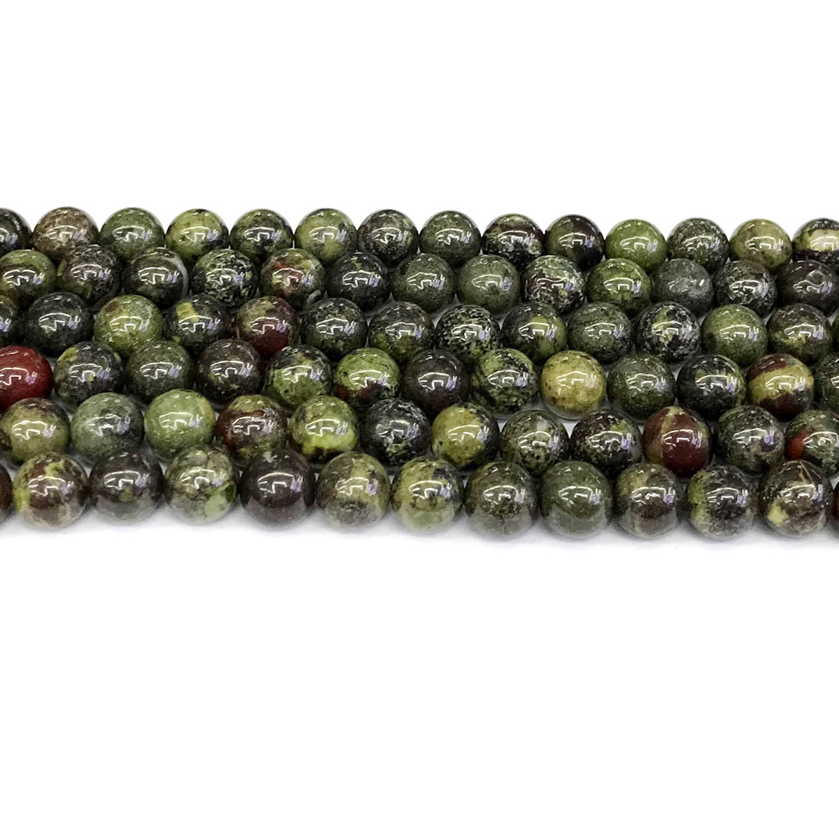 CJP177 Dragon Blood Jasper Beads Smooth Round 8mm 15" Strand