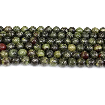 CJP177 Dragon Blood Jasper Beads Smooth Round 8mm 15" Strand