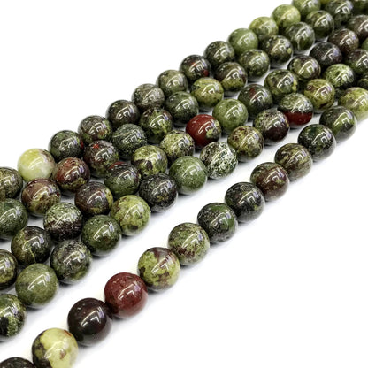 CJP178 Dragon Blood Jasper Beads Smooth Round 10mm 15" Strand