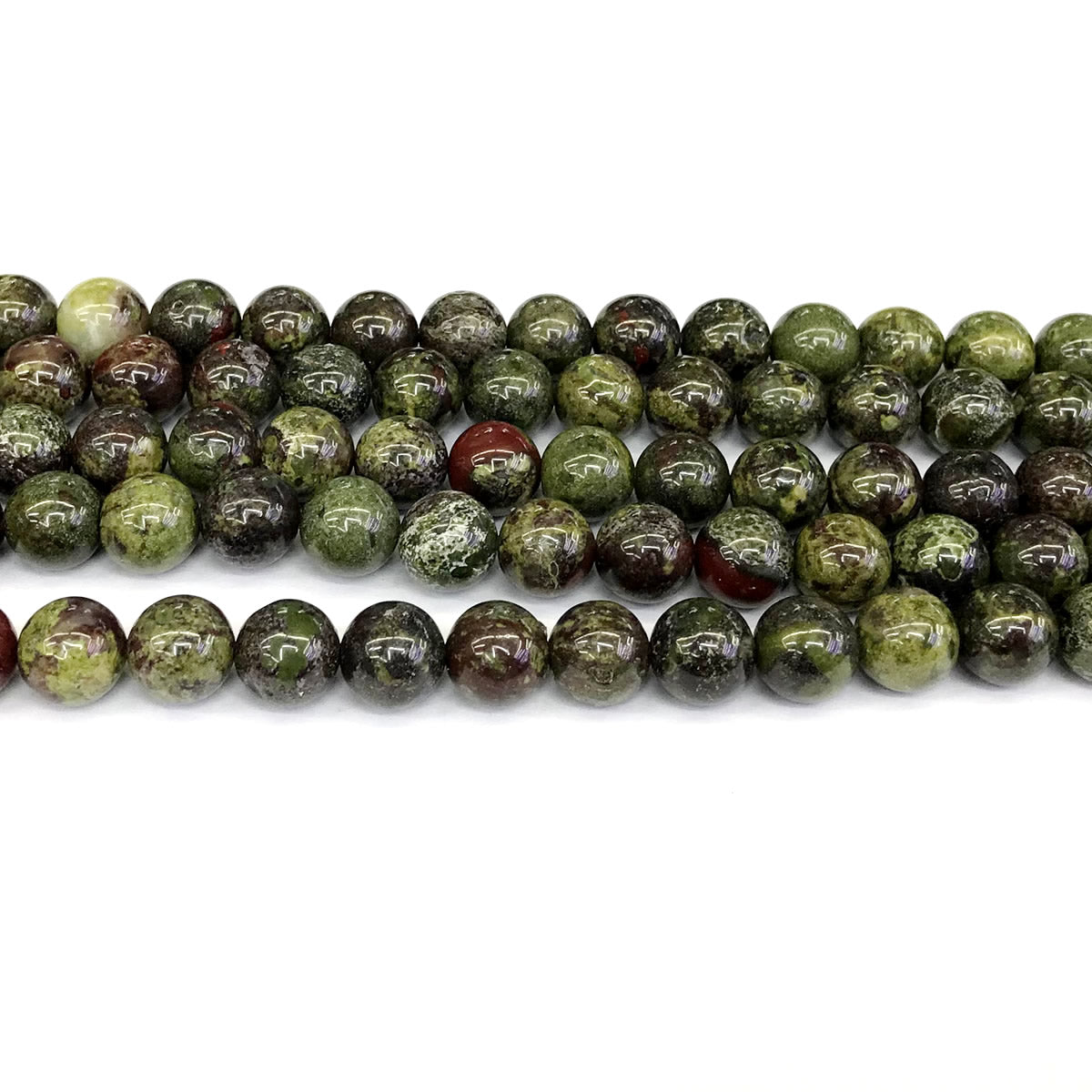 CJP178 Dragon Blood Jasper Beads Smooth Round 10mm 15" Strand