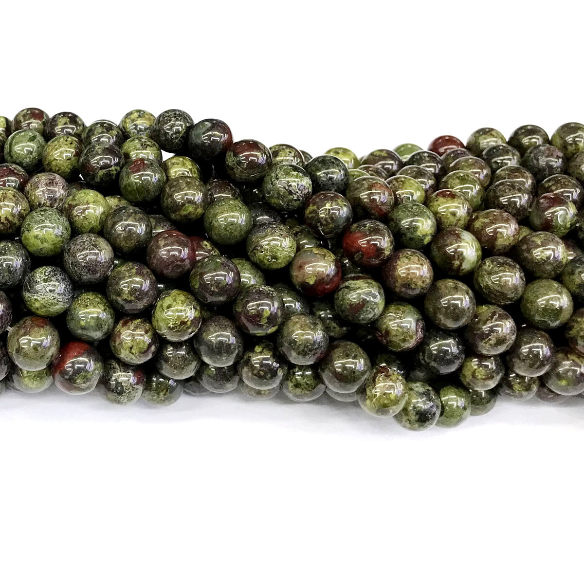 CJP178 Dragon Blood Jasper Beads Smooth Round 10mm 15" Strand