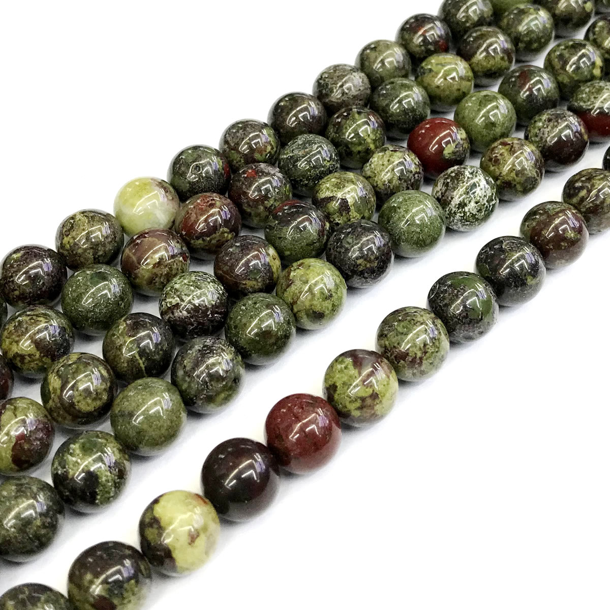 CJP179 Dragon Blood Jasper Beads Smooth Round 12mm 15" Strand