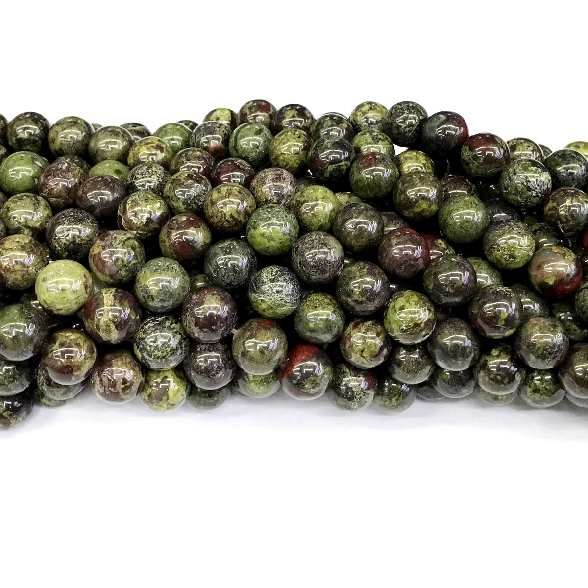 CJP179 Dragon Blood Jasper Beads Smooth Round 12mm 15" Strand