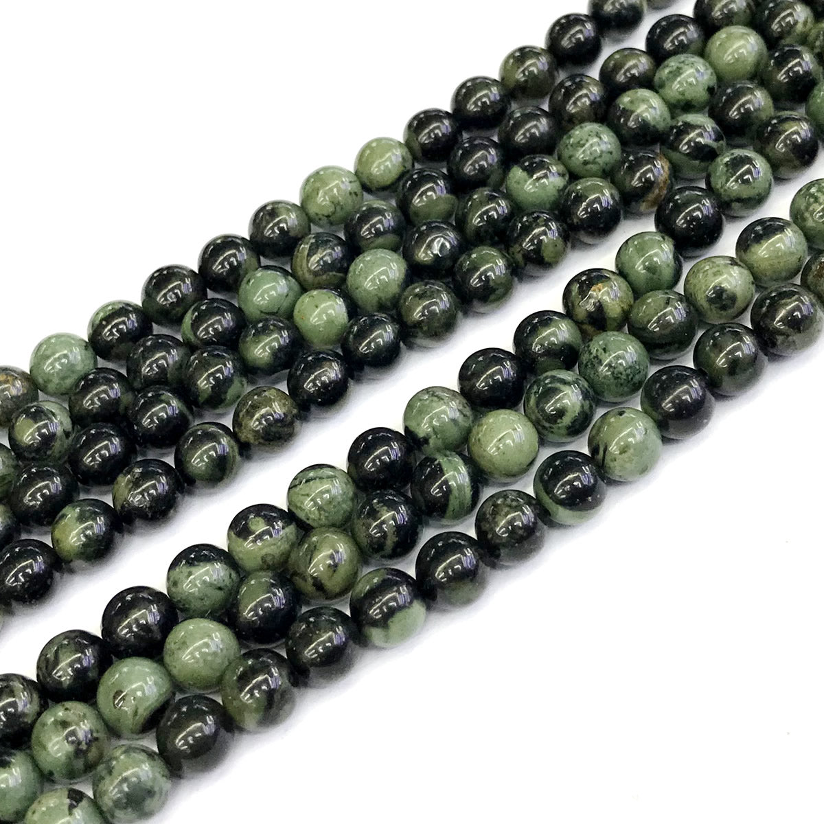 CJP184 Kambaba Jasper Beads Smooth Round 6mm 15" Strand