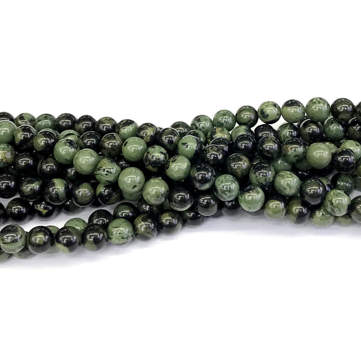 CJP184 Kambaba Jasper Beads Smooth Round 6mm 15" Strand