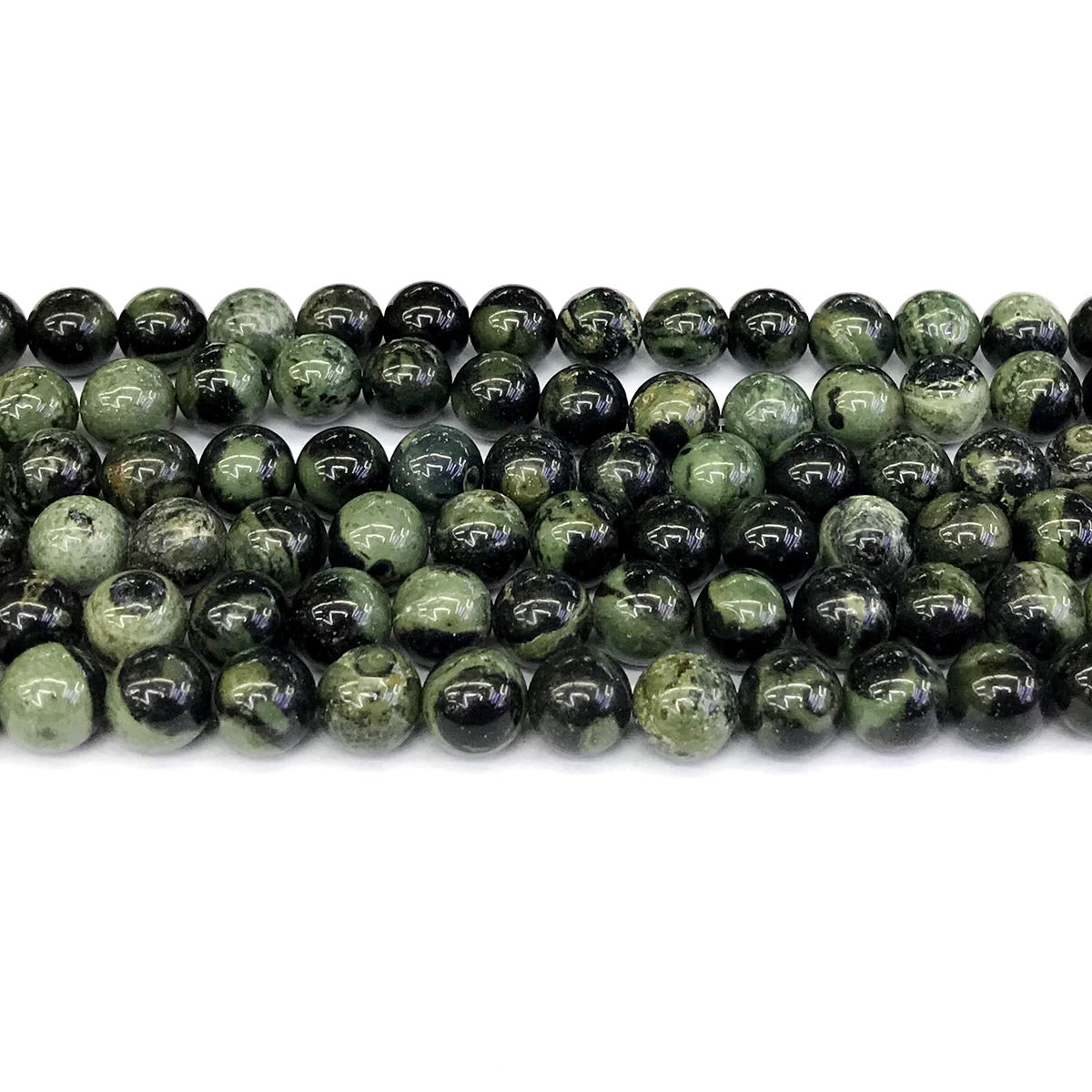 CJP185 Kambaba Jasper Beads Smooth Round 8mm 15" Strand