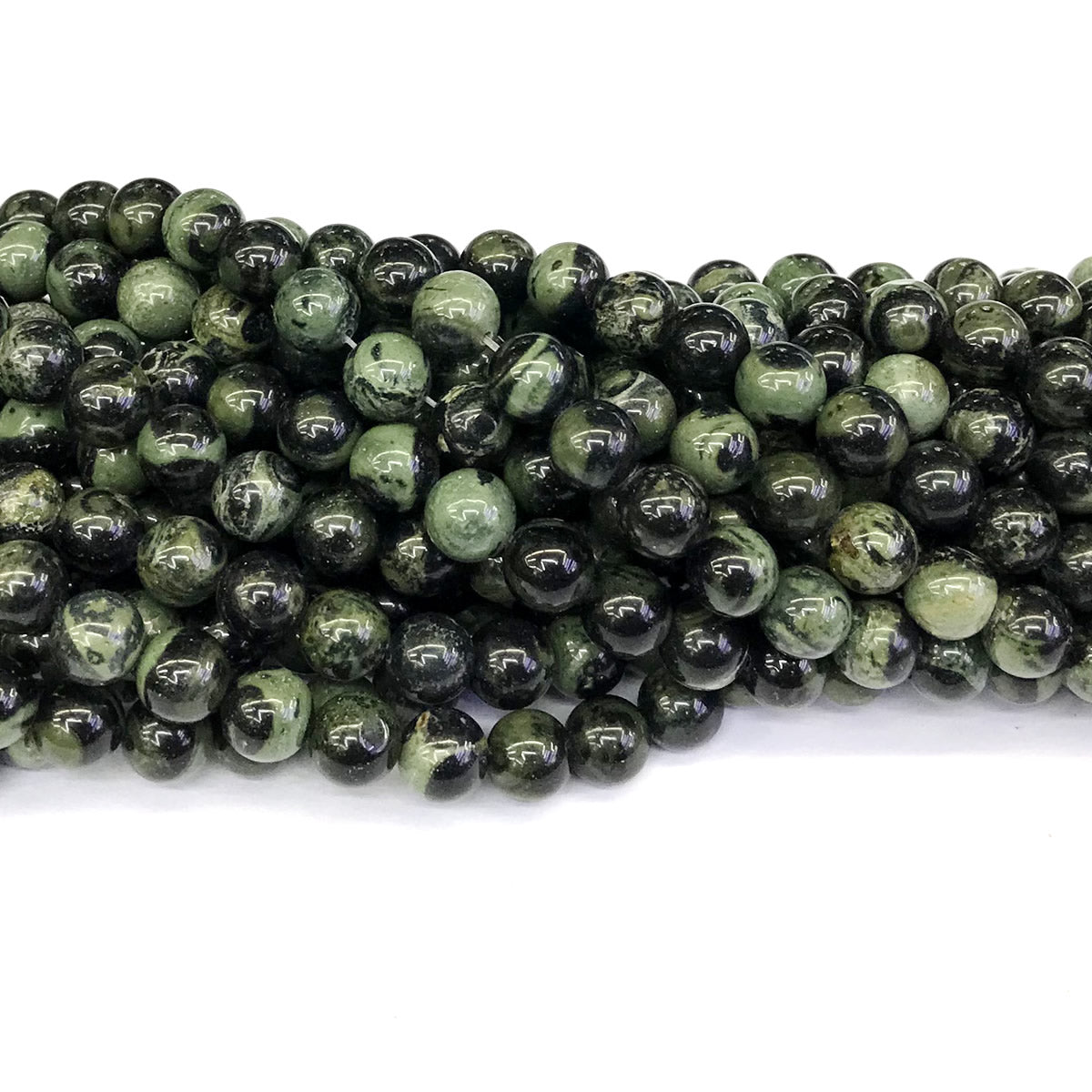 CJP185 Kambaba Jasper Beads Smooth Round 8mm 15" Strand