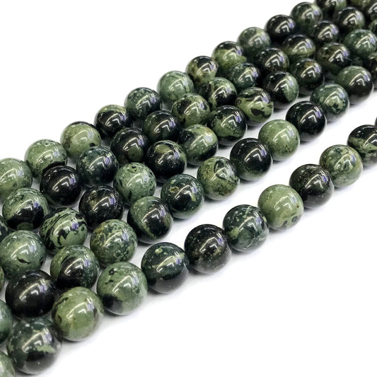 CJP186 Kambaba Jasper Beads Smooth Round 10mm 15" Strand