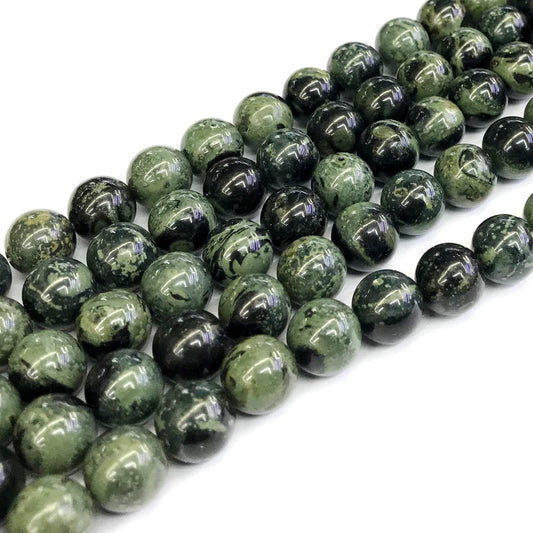 CJP187 Kambaba Jasper Beads Smooth Round 12mm 15" Strand