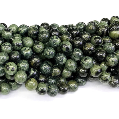 CJP187 Kambaba Jasper Beads Smooth Round 12mm 15" Strand