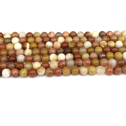 CJP208 Rainbow Wood Jasper Beads Smooth Round 4mm 15" Strand