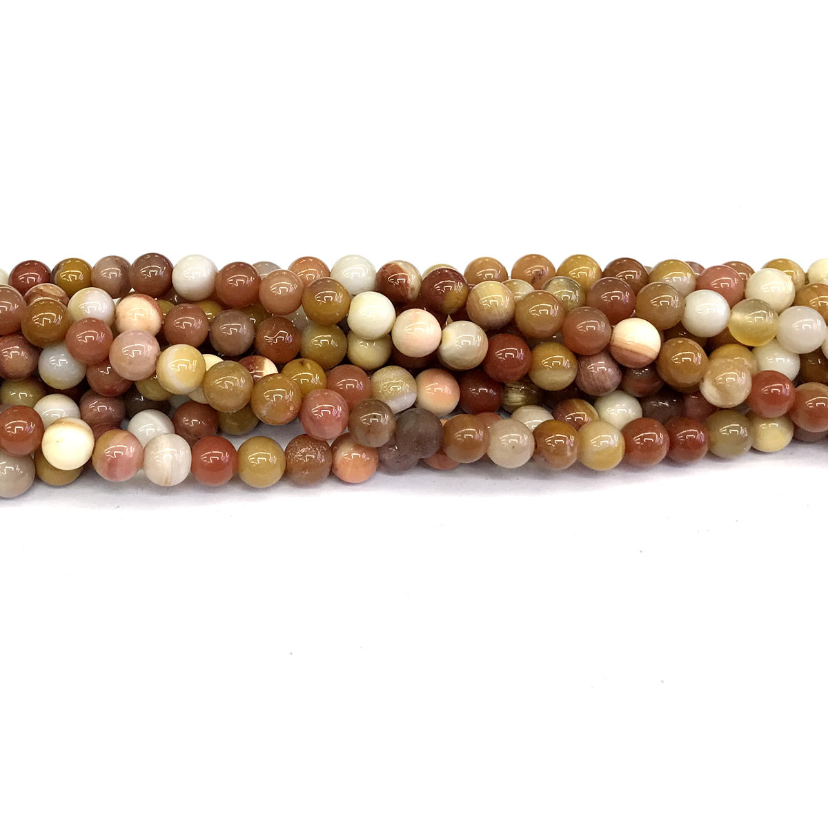 CJP208 Rainbow Wood Jasper Beads Smooth Round 4mm 15" Strand