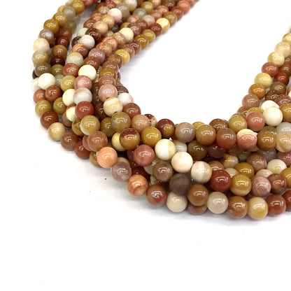 CJP208 Rainbow Wood Jasper Beads Smooth Round 4mm 15" Strand