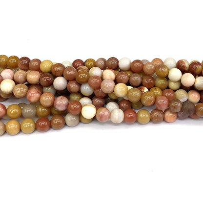 CJP209 Rainbow Wood Jasper Beads Smooth Round 6mm 15" Strand