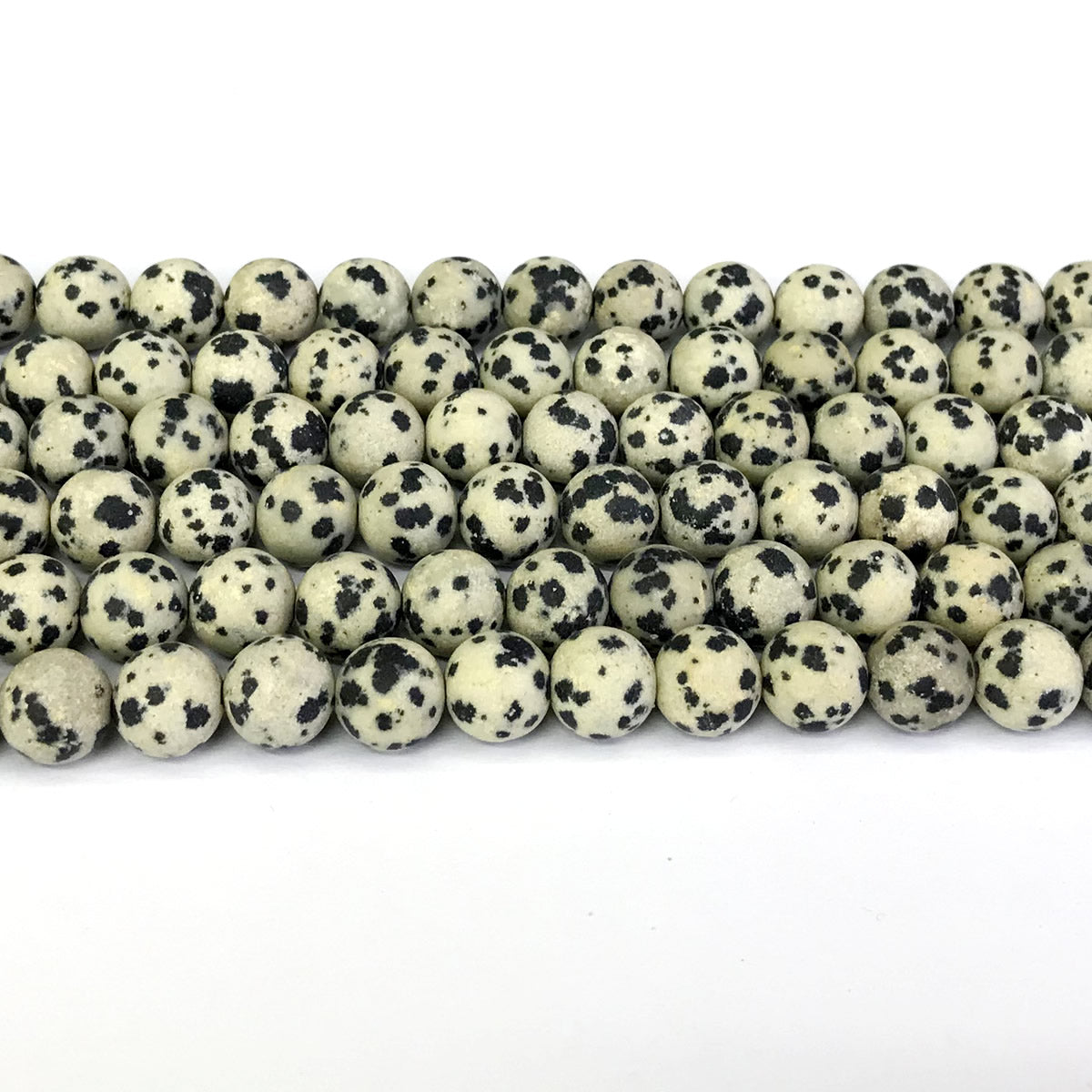 CJP234 Dalmatian Jasper Beads Matte Round 8mm 15" Strand