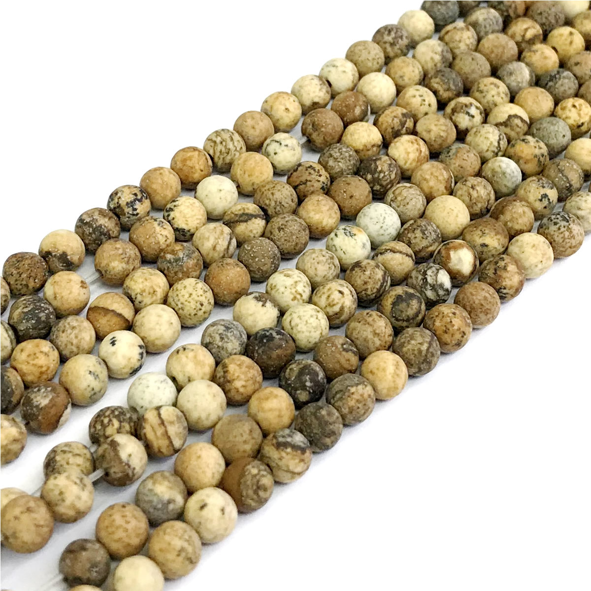 CJP240 Picture Jasper Beads Matte Round 4mm 15" Strand