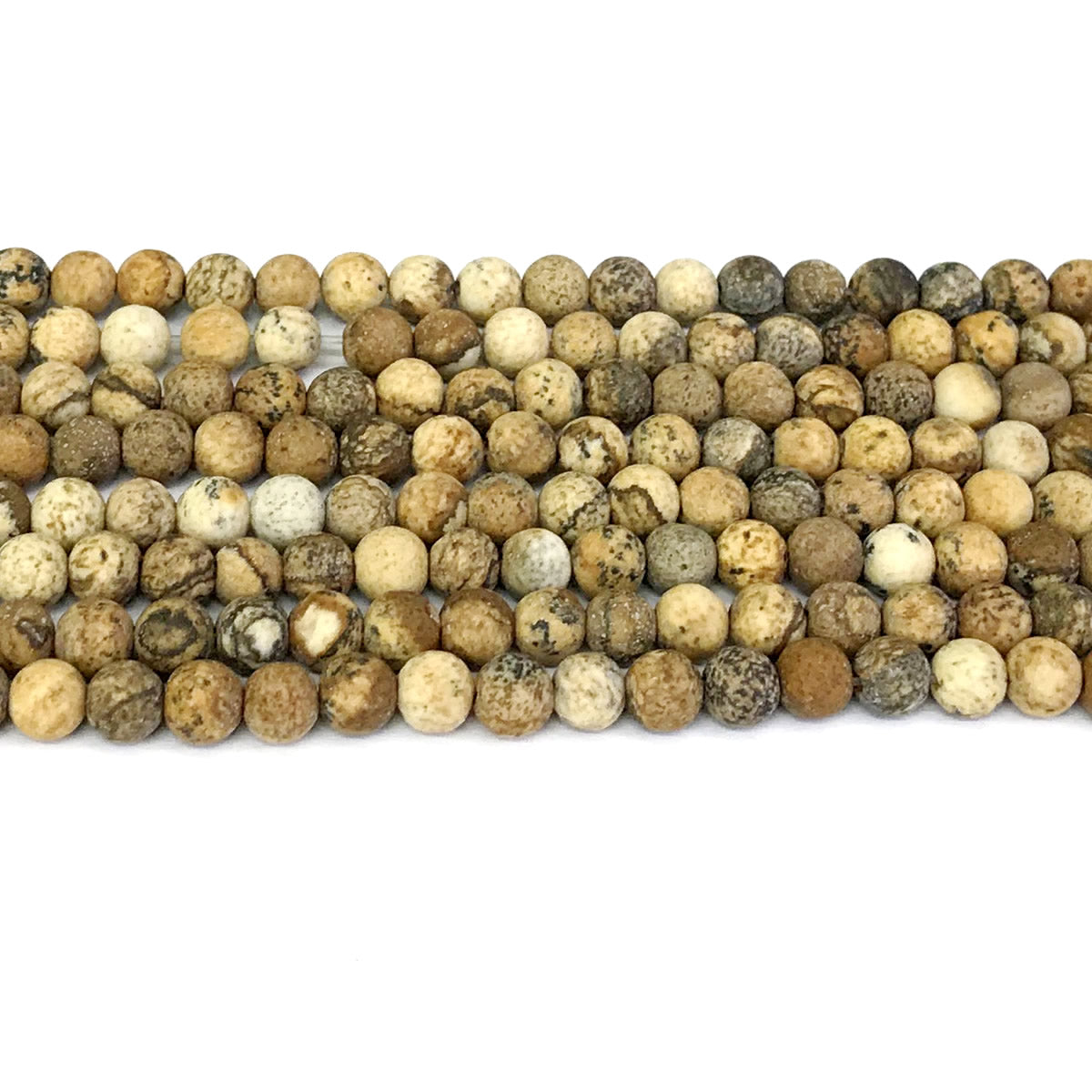 CJP240 Picture Jasper Beads Matte Round 4mm 15" Strand