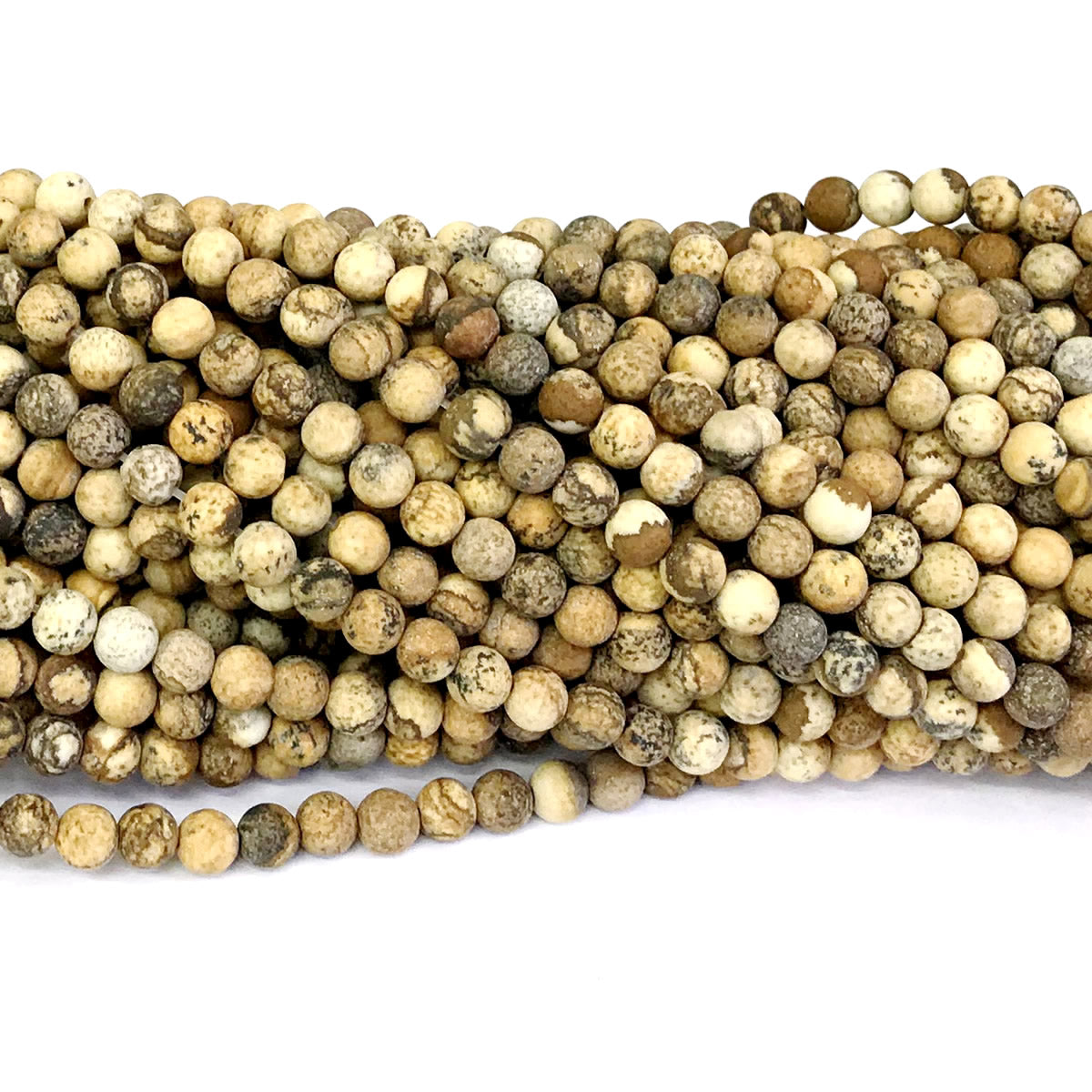 CJP240 Picture Jasper Beads Matte Round 4mm 15" Strand