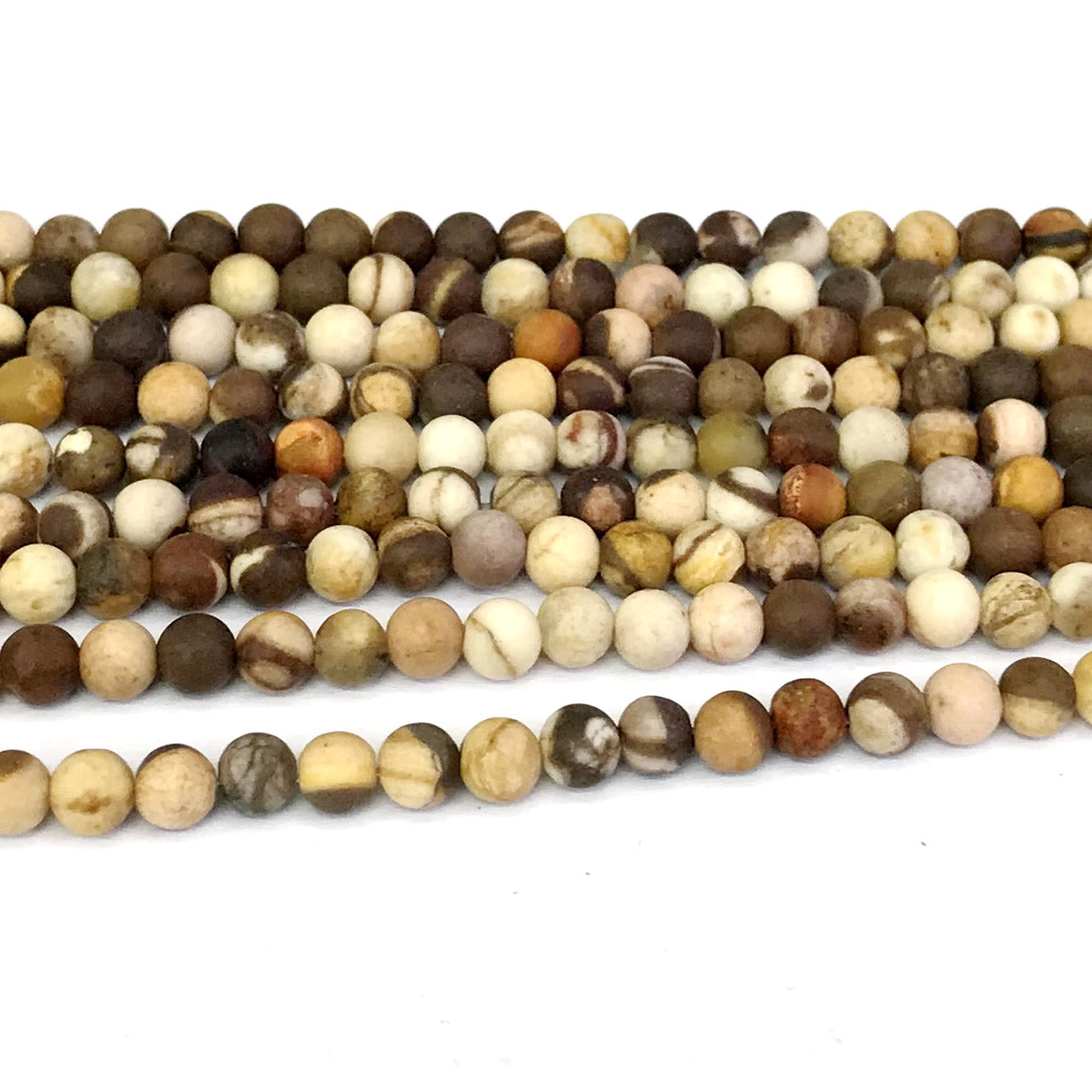 CJP248 Australian Zebra Jasper Beads Matte Round 4mm 15" Strand