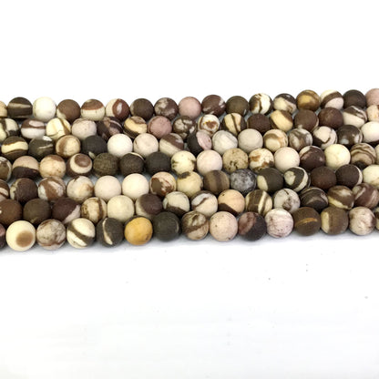 CJP249 Australian Zebra Jasper Beads Matte Round 6mm 15" Strand