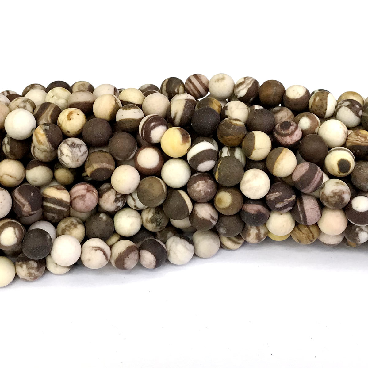 CJP249 Australian Zebra Jasper Beads Matte Round 6mm 15" Strand