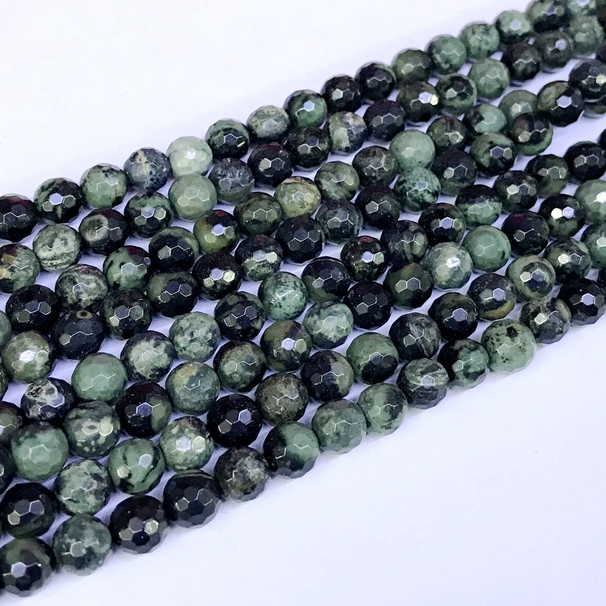 CJP27 Kambaba Jasper Beads Faceted Round 6mm 15" Strand