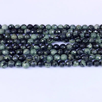 CJP27 Kambaba Jasper Beads Faceted Round 6mm 15" Strand