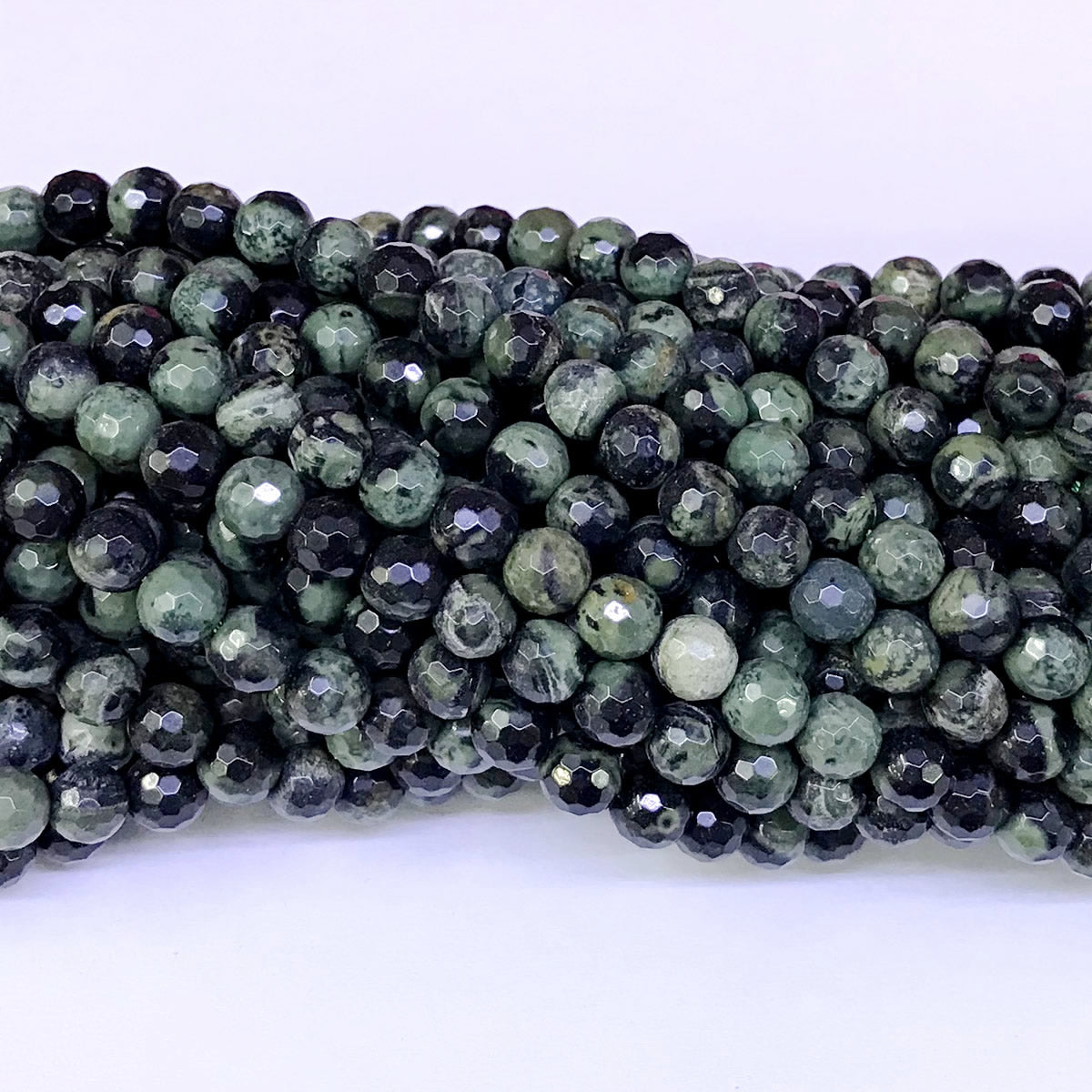 CJP27 Kambaba Jasper Beads Faceted Round 6mm 15" Strand